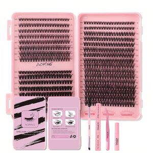 DIY Lash Kit (640PCS) – 30D/40D/50D Clusters + Tools, 8–18mm Extensions